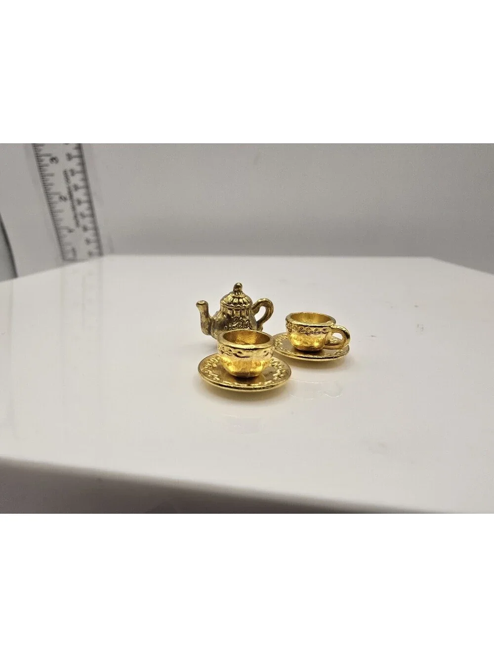 3PC 1:12 Scale Dollhouse Miniatures Teapot Cups Dish Kitchen